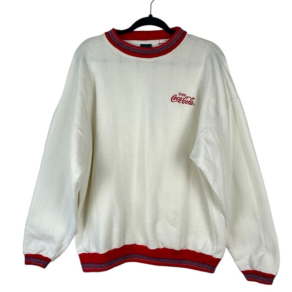 VINTAGE COCA COLA Dunbrooke Made in USA Crewneck Sweatshirt FLAWED Men’s Sz XL - Picture 1 of 13